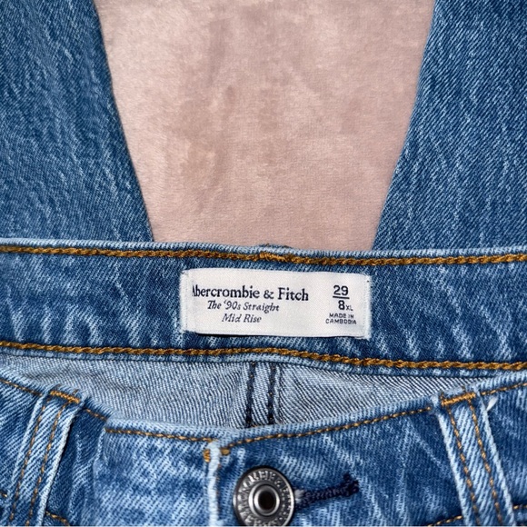 Abercrombie & fitch the 90s straight mid rise Jean 29/8/XL/L33 - Picture 6 of 11